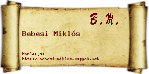 Bebesi Miklós névjegykártya