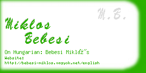 miklos bebesi business card